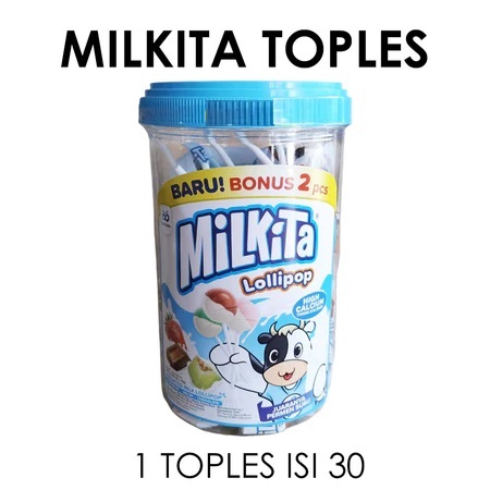 

[TOPLES] Milkita Milk Assorted Candy Lollipop Toples Isi 30+2pcs