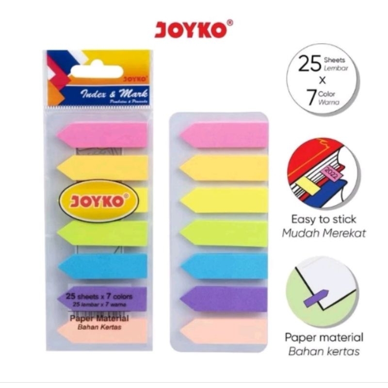 

Joyko IM-32 dan IM-33 Sticky Notes Plastic Index & Mark Kertas Penanda Pembatas 7 Warna