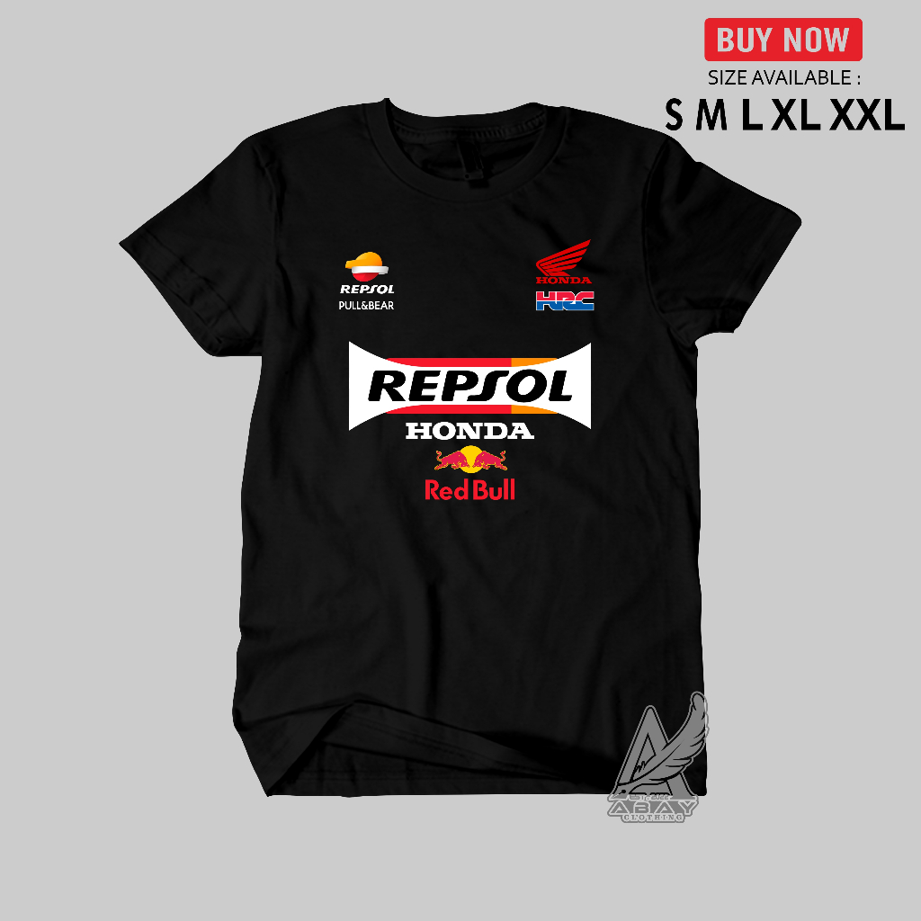 Kaos Sablon Baju Pria Honda REPSOL REDBULL Katun Combed 30s
