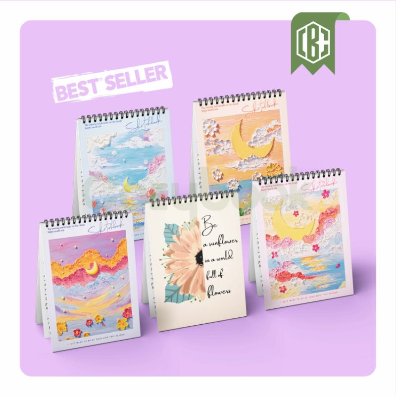 

[READY]Sketchbook A5 Buku Gambar A5 Buku Sketsa Vertikal Jilid Spiral 45 Lembar/90 Halaman/Cover Art 3D/BISA COD