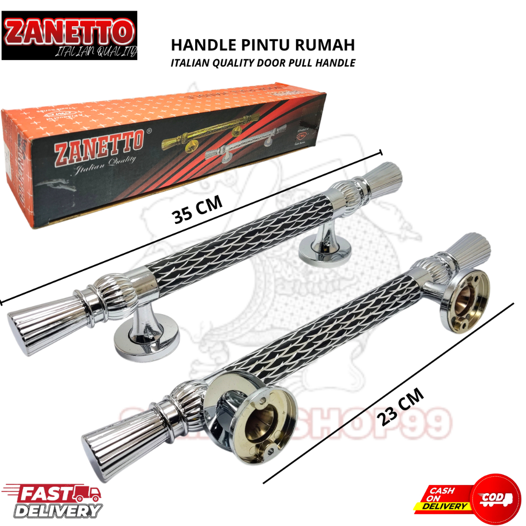 gagang pintu tarung kupu 1 pasang handle pintu dua model minimalis sisik naga warna hitam size  35cm