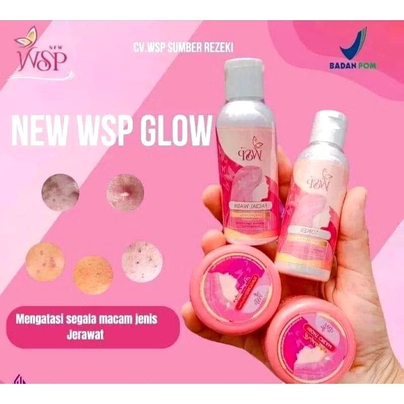 WSP GLOW SKINCARE ORI BPOM/WSP GLOW/CREAM WSP/Skincare Glowing