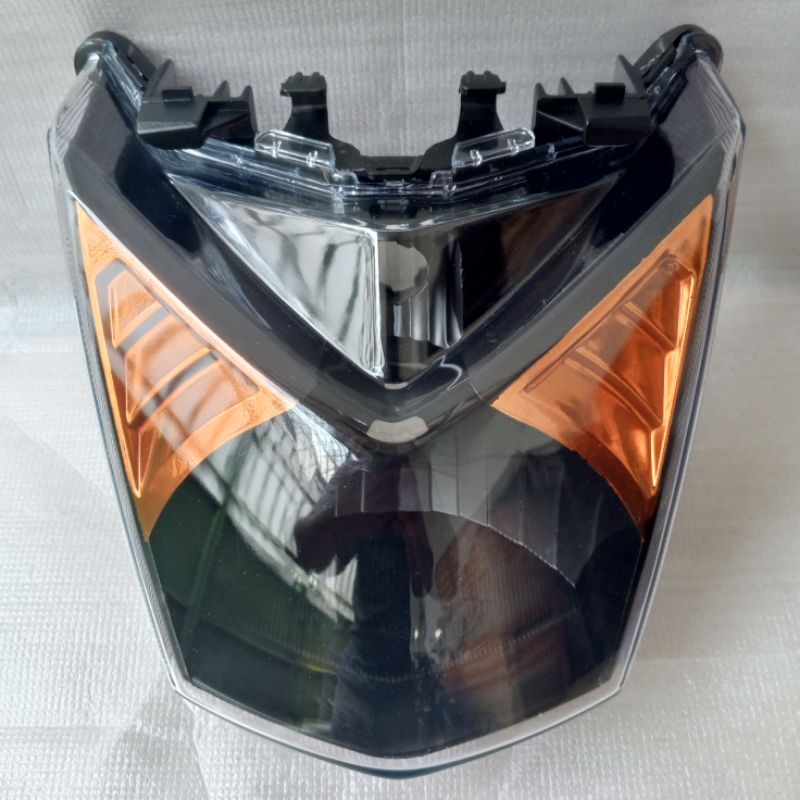 Reflektor Plus Mika Lampu Depan Beat Fi Beat Fi Pgm 2013-2015 Custom Hitam ORANGE