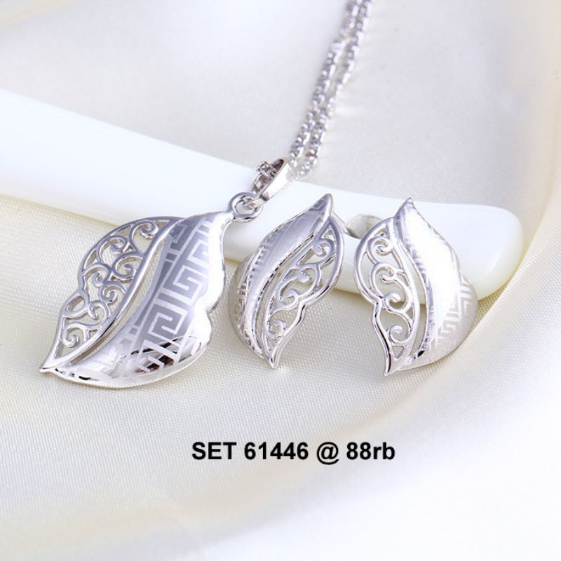 set perhiasan daun 61446 xuping putih