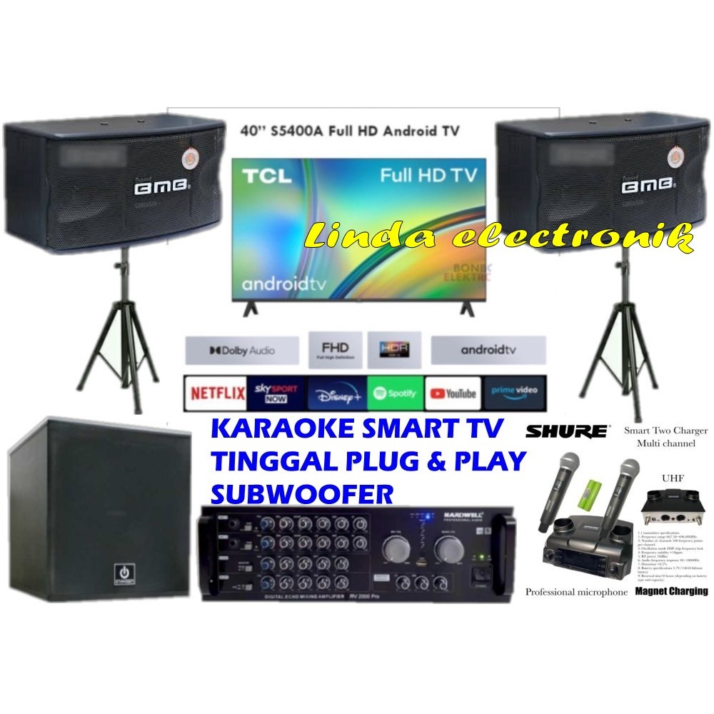 paket karaoke youtube android smart tv plus tv 40 inch hardwell rv2000 pro bmb cs450v 10 inch mic re