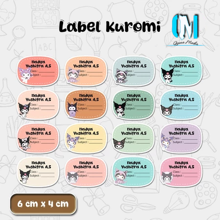 Sticker Nama Buku Sekolah/Sticker Mata Pelajaran/Sticker Label Nama/Label Buku