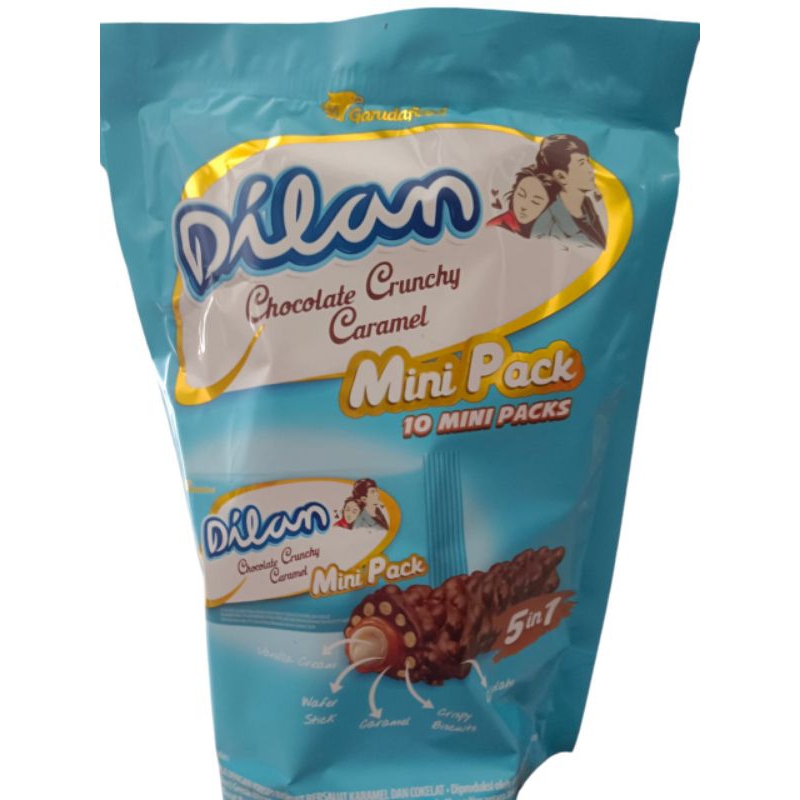 

Dilan chocolate crunchy caramel mini pack10 mini packs 5in1 Isi 10 pcs @9.5g share it