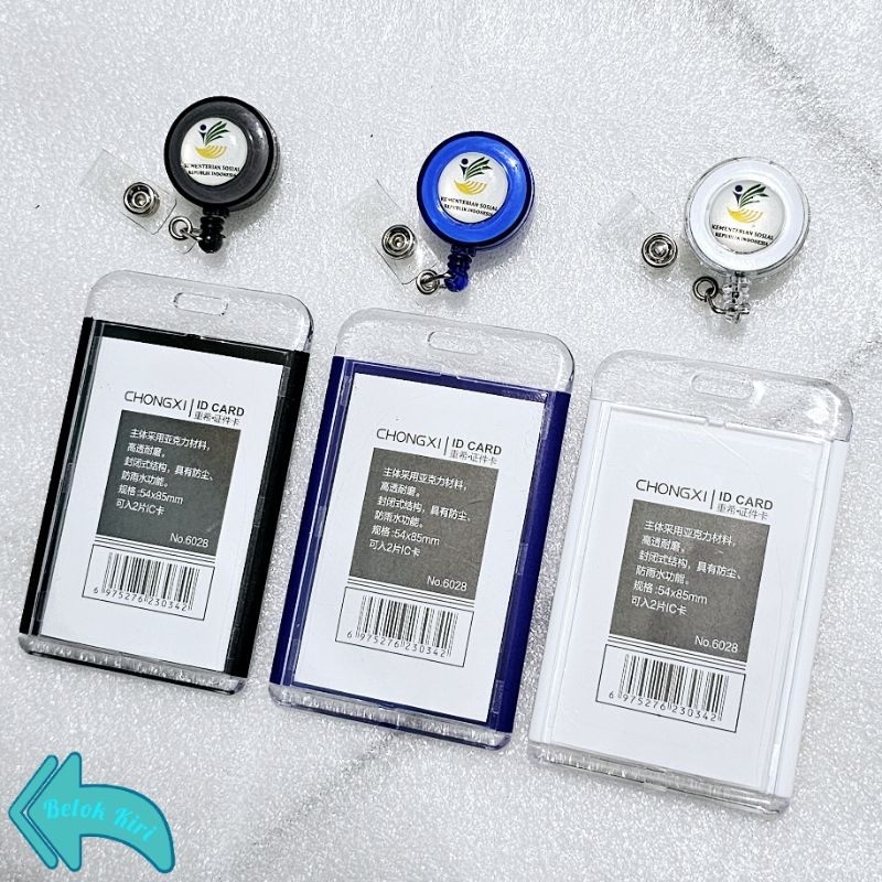 

Tempat Kartu Id Card Akrilik CHQ + Yoyo Logo KEMENSOS