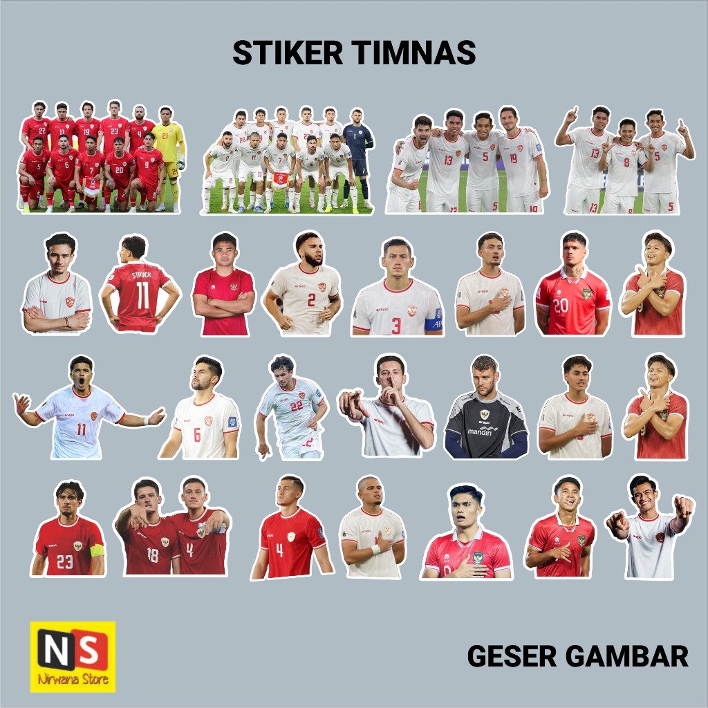 

Stiker Timnas Indonesia - Sticker Pack Football bisa untuk botol, laptop, helm