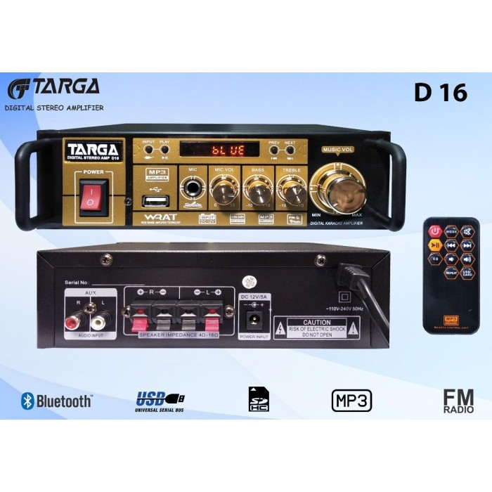 Power amplifier AUDIO karaoke targa d16 d 16 stereo / AMPLI KAROKE