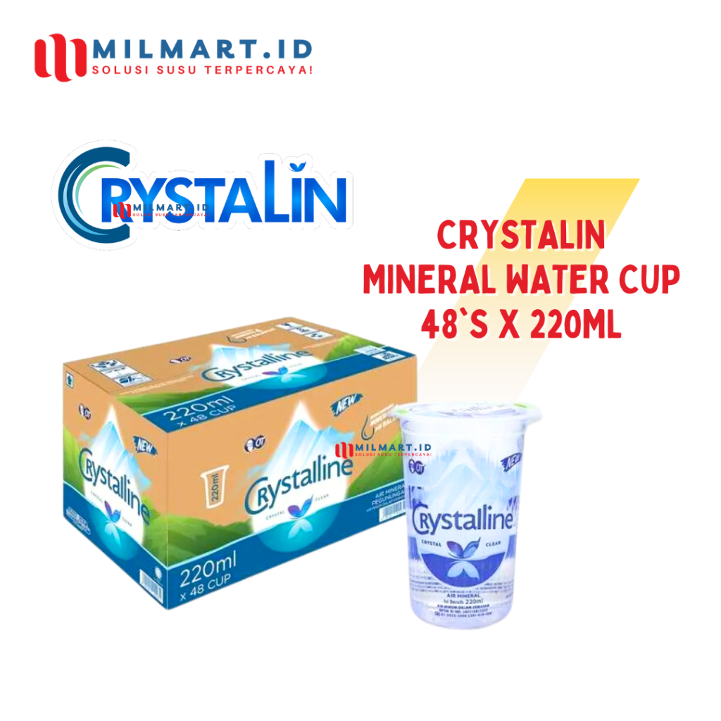 

CRYSTALINE MINERAL WATER PER DUS 48PCS X 220ML AIR MURNI AIR MINUM BOTOL CRYSTALLINE