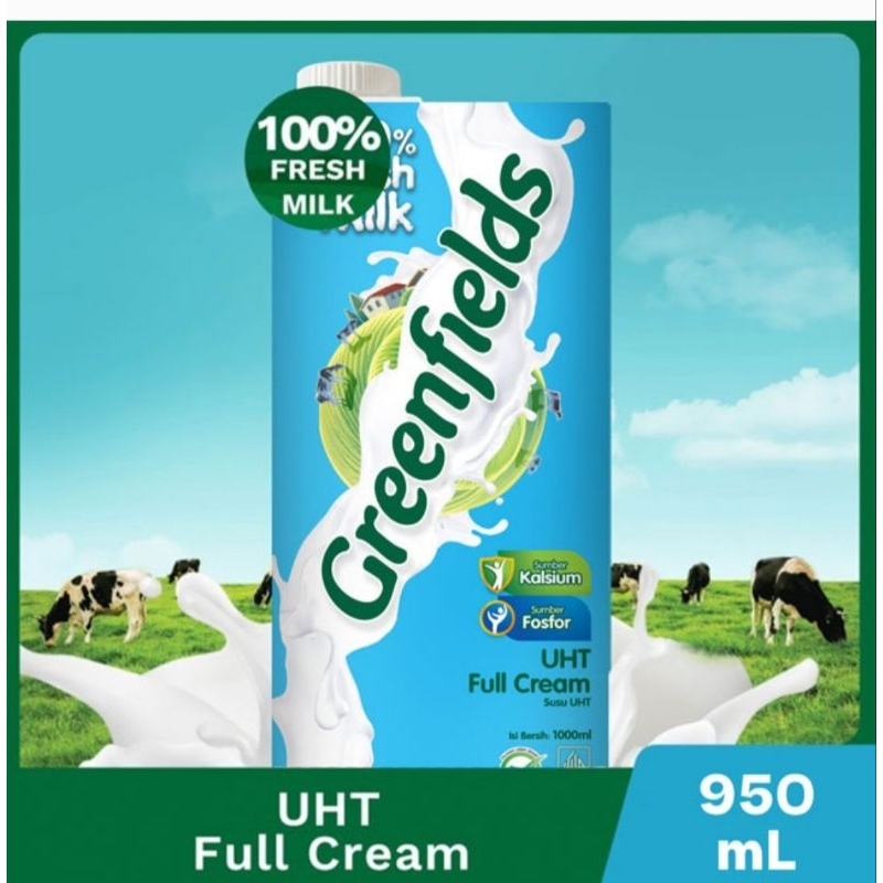 

susu uht full cream greenfields 950ml