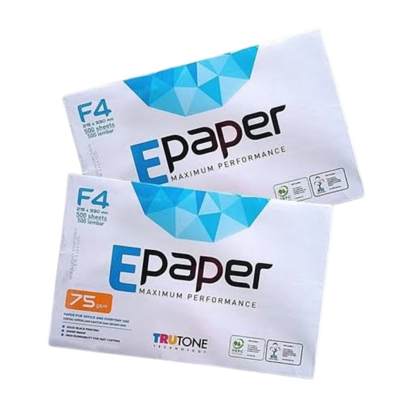 

E-PAPER Kertas HVS A4 dan F4 75 gram (1 Rim)