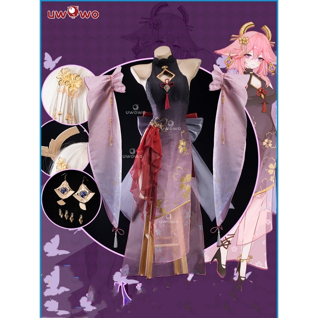 【Uwowo】Genshin Impact cosplay Yae Miko cosplay Costume and Yae Miko Wig