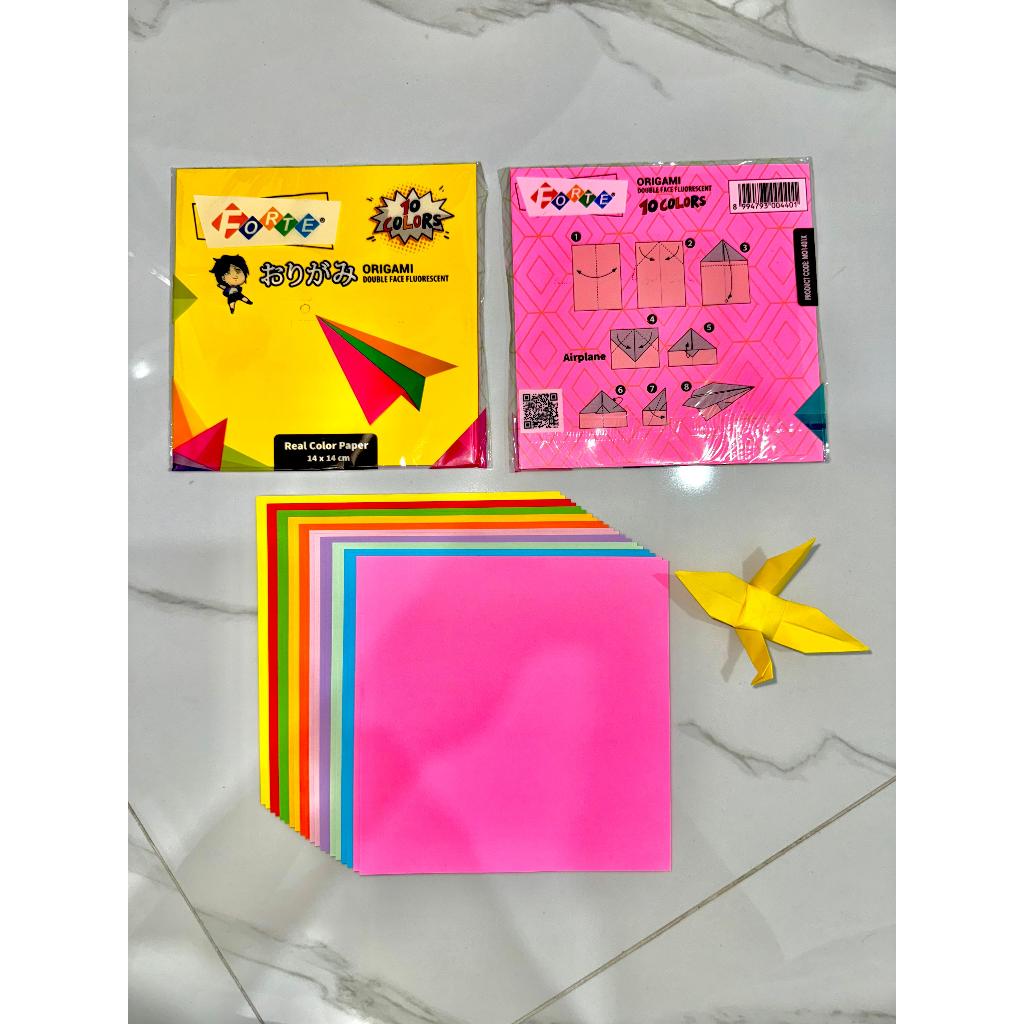 

Kertas Origami Double Side Forte 14 cm x 14 cm Kertas Lipat 2 Sisi Warna (10 warna isi 20 Lembar)