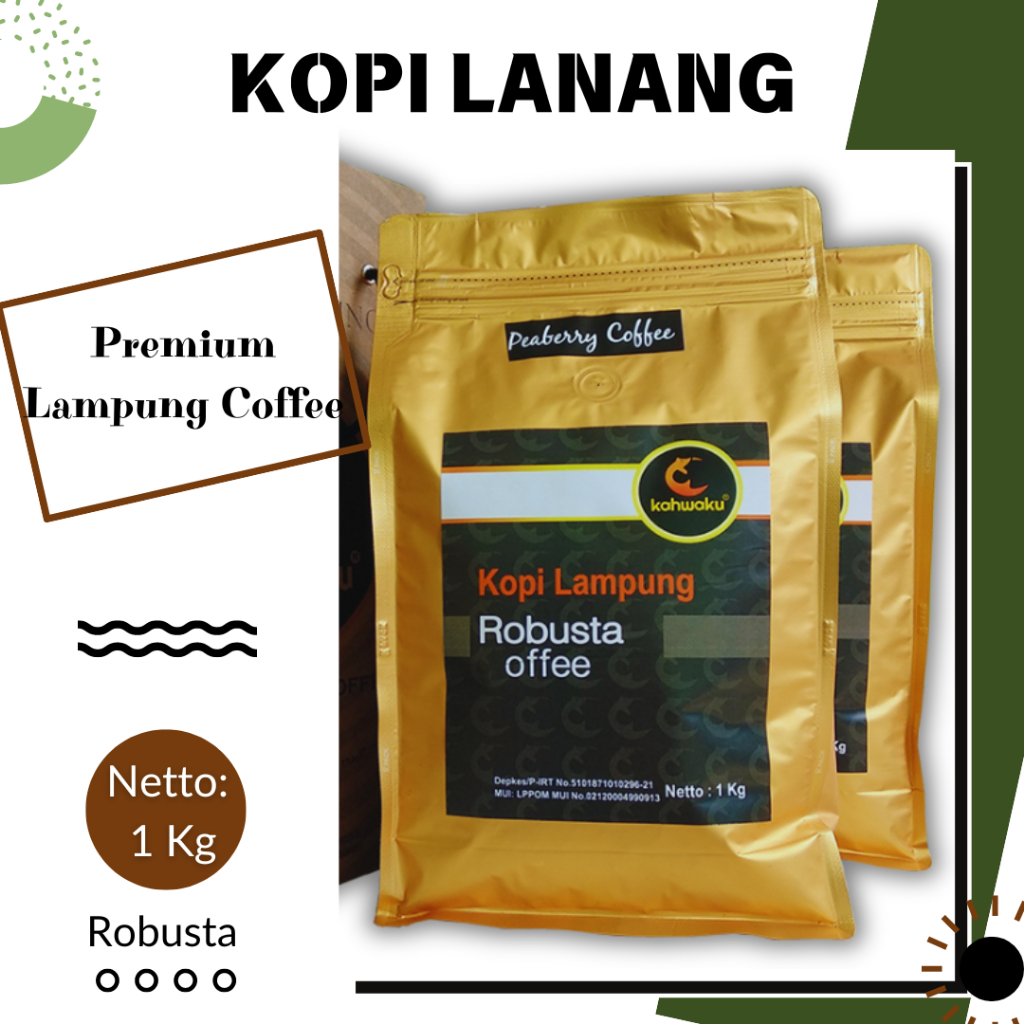 

Kopi Lanang Lampung Peaberry Premium – Biji & Bubuk 1000g, Robusta Pilihan Cita Rasa Kuat & Autentik