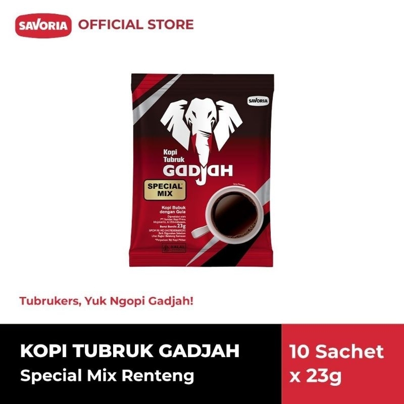 

Kopi Gajah Tubruk Spesial Mix 23g 1 Renteng 10 Sachet