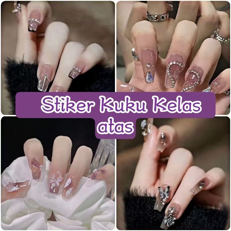 Fairygiel.id (D100-D137)24 Pcs Kuku Palsu Dan Lem Fake Nail Art 3d Kuku Palsu Tahan Air 24 Pcs Kotak