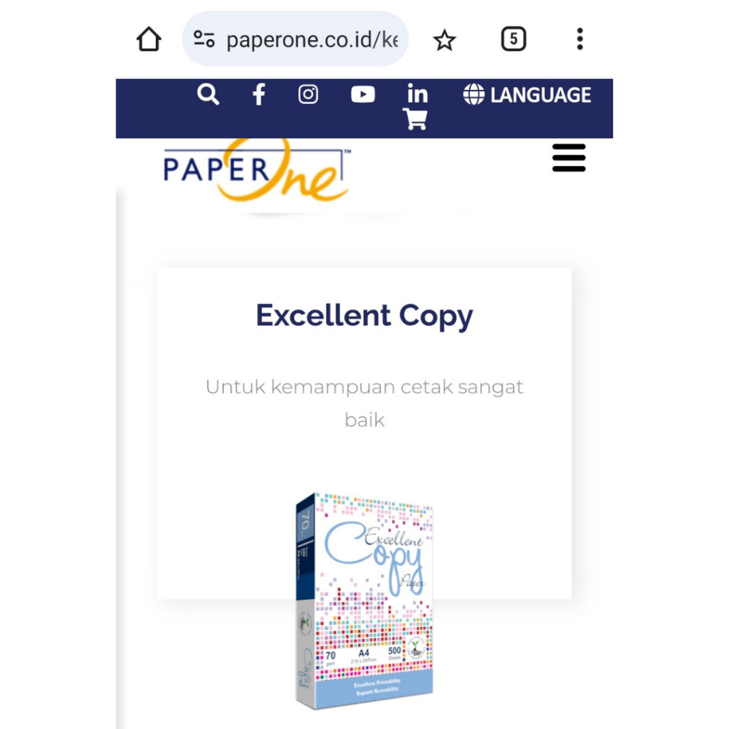 

RB Kertas FotoCopy Foto Kopi Fotokopi Print Hvs A4 75Gr 70Gr 1 Box