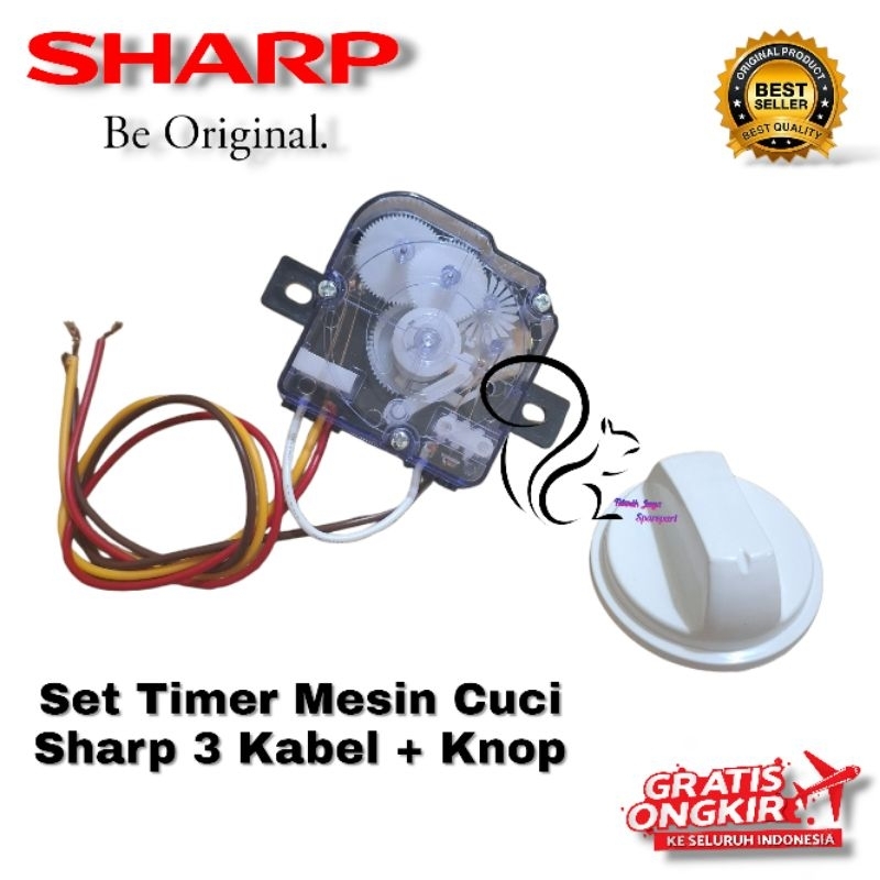 [SHARP ES-T65M] Set Timer Mesin Cuci SHARP 3 Kabel + Knop ES-T65M