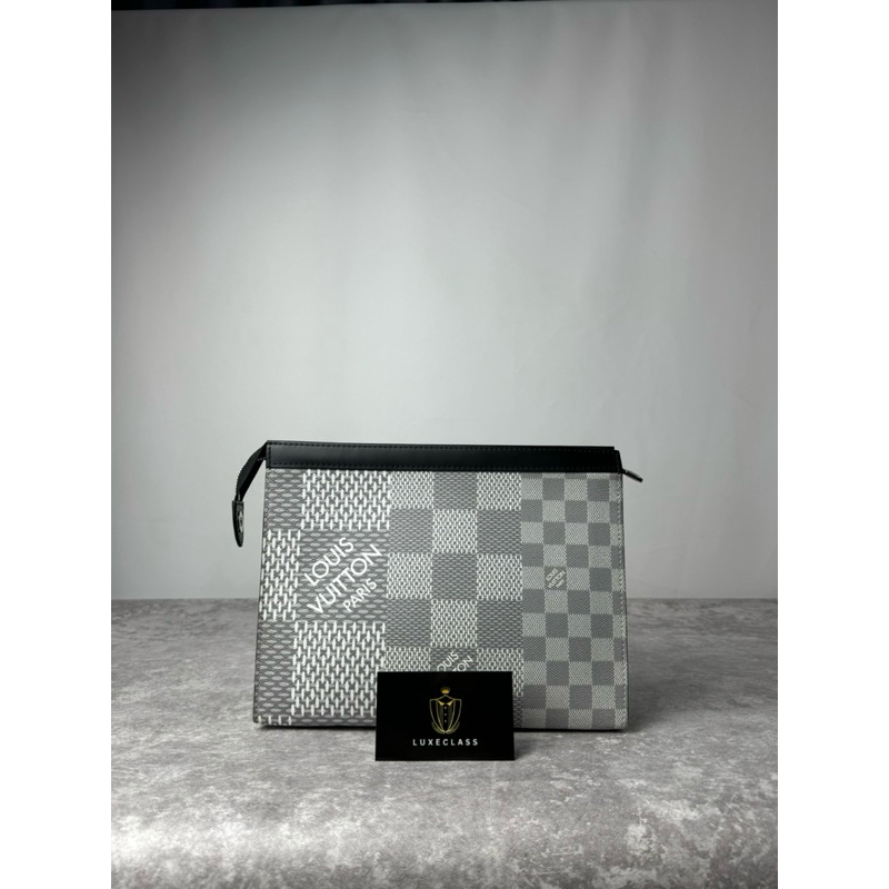3D Grey Damier Graphite Pochette Voyage