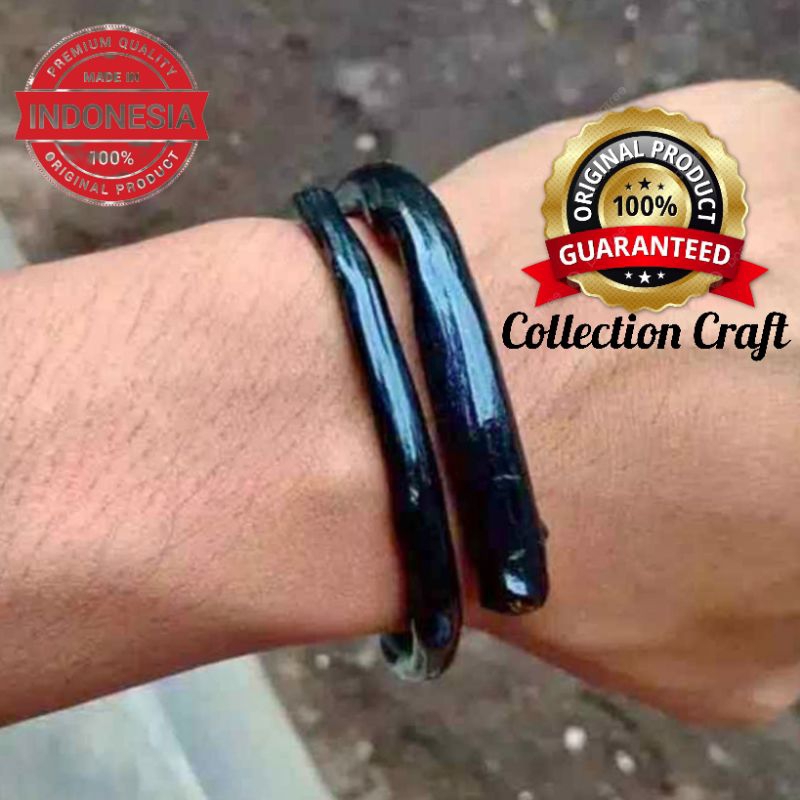 Gelang akar bahar hitam asli  polos size kantor mini original 100% akar bahar