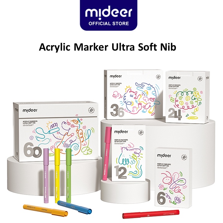 

Promo Belanja Mideer Acrylic Marker Spidol Akrilik Lembut Ultra Soft Nib 24 36 6 pcs Warna Colors Spidol Mewarnai Menggambar A64