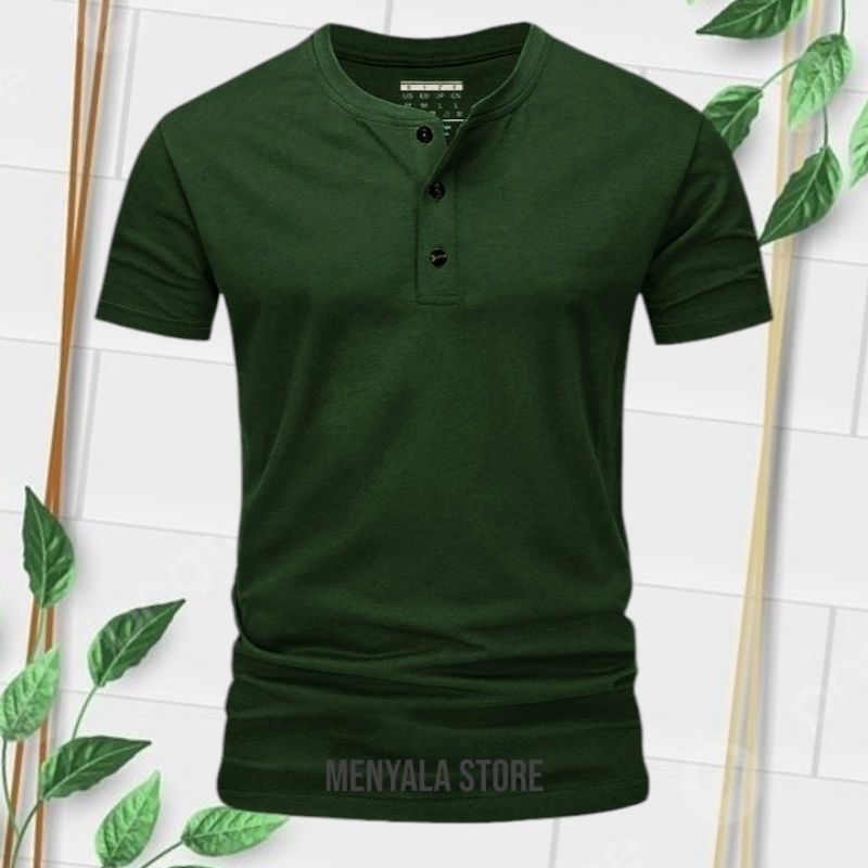 kaos pria lengan pendek /POLOS / kaos pria kancing tiga / kaos pria henley /t-shirt distro premium