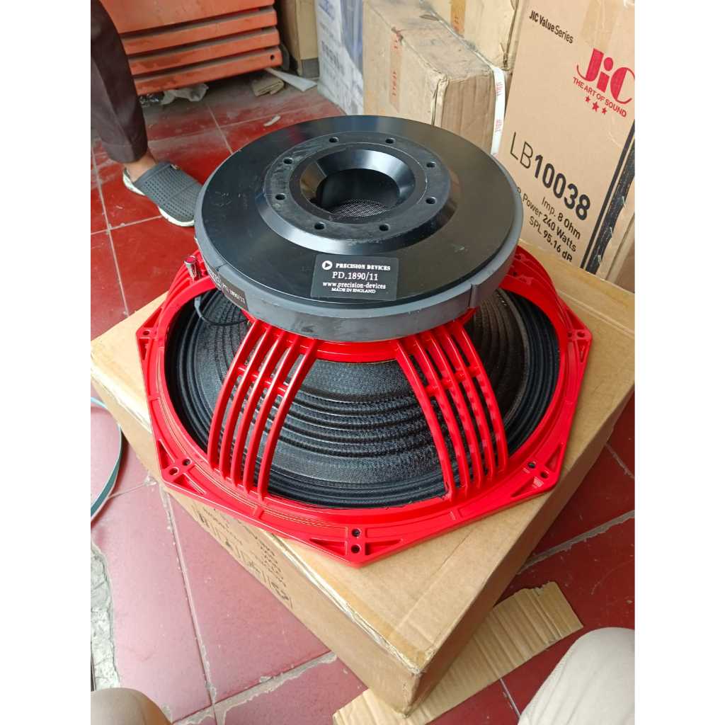 Speaker 18 inch subwofer PD 1890 karbon frame merah original