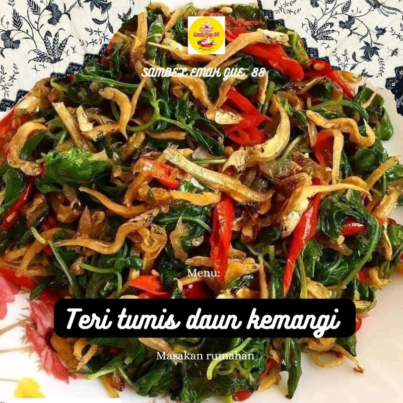 

MASAKAN RUMAHAN*TERI TUMIS DAUN KEMANGI/PORSI 300ML KEMASAN THINWILL ( GURIH DAN ENAK )