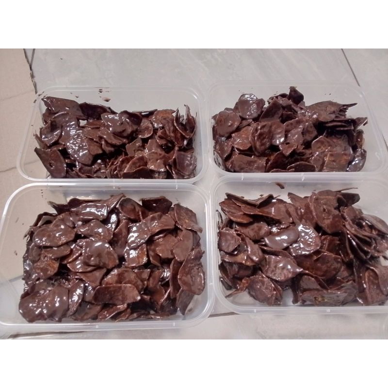 

KERIPIK PISANG LUMER VARIAN COKLAT RENYAH kemasan 500ml