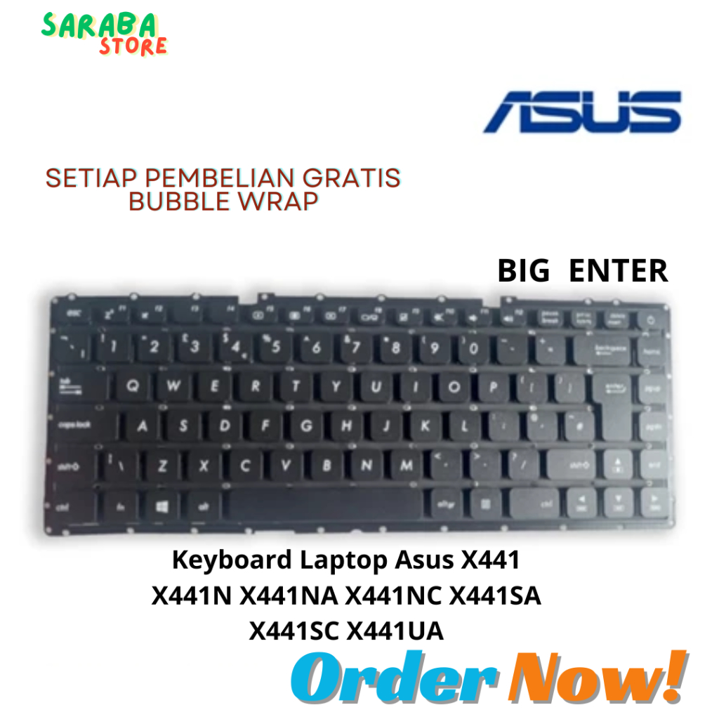 SRB-Keyboard Laptop Asus ORIGINAL BIG ENTER X441 X441N X441NA X441NC X441SA X441SC X441UA