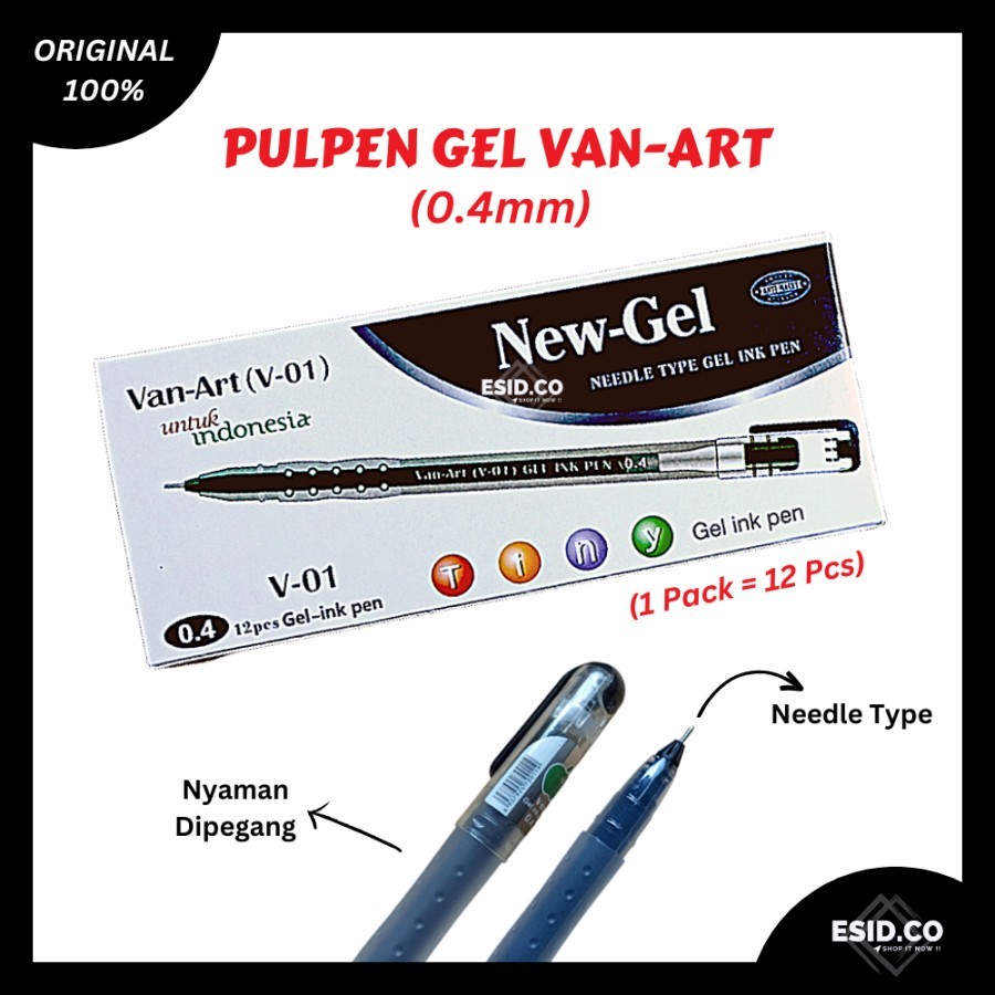 

Van-Art Pulpen Gel 0.4mm | Bolpen Gel Apel Van Art | 1 Pack = 12 Pcs
