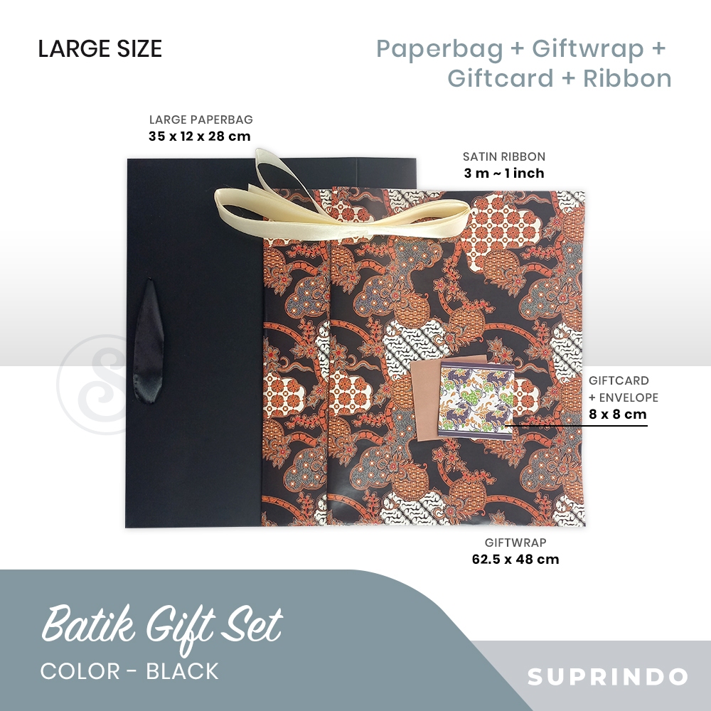 

GIFT SET BATIK PAPER BAG+KK+PITA+KARTU (HITAM)