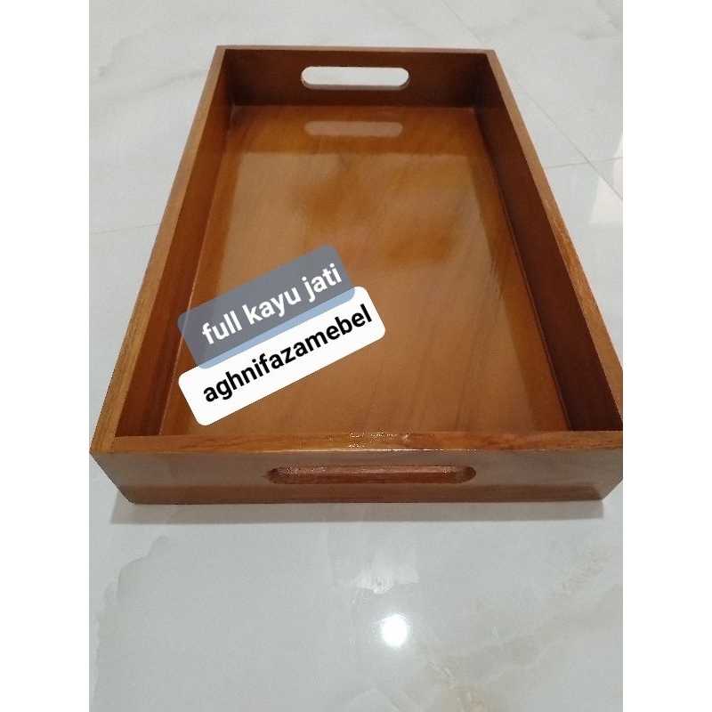 NAMPAN KAYU JATI/BAKI KAYU JATI/WOODEN TRAY ESTETIK/NAMPAN KAYU PREMIUM/NAMPAN FULL KAYU JATI/NAMPAN