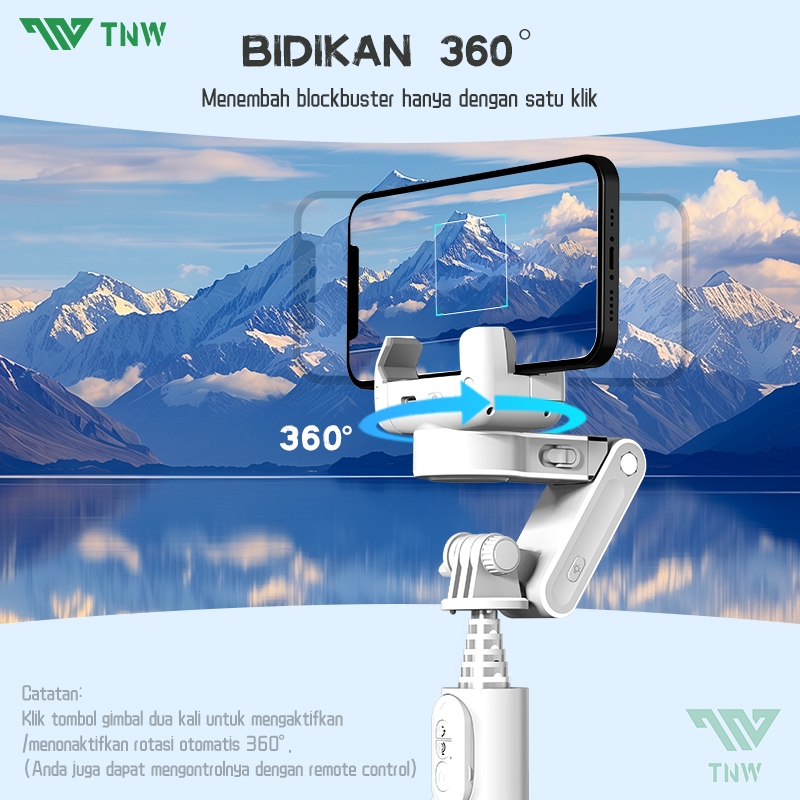 TNWQ19 Gimbal Stabilizer Handphone Gimbal Hp Stabilizer Tongsis Hp Bluetooth Tripod