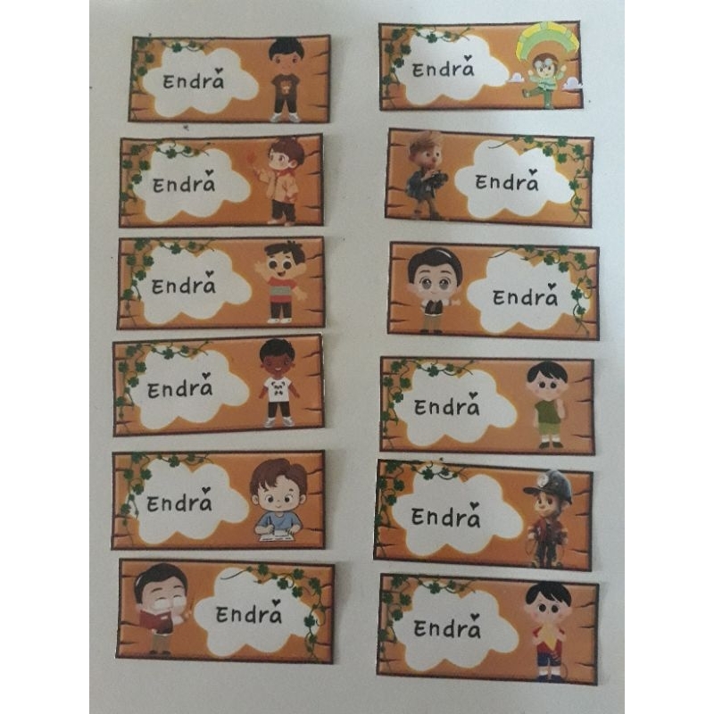 

(40 pcs) stiker nama, label nama