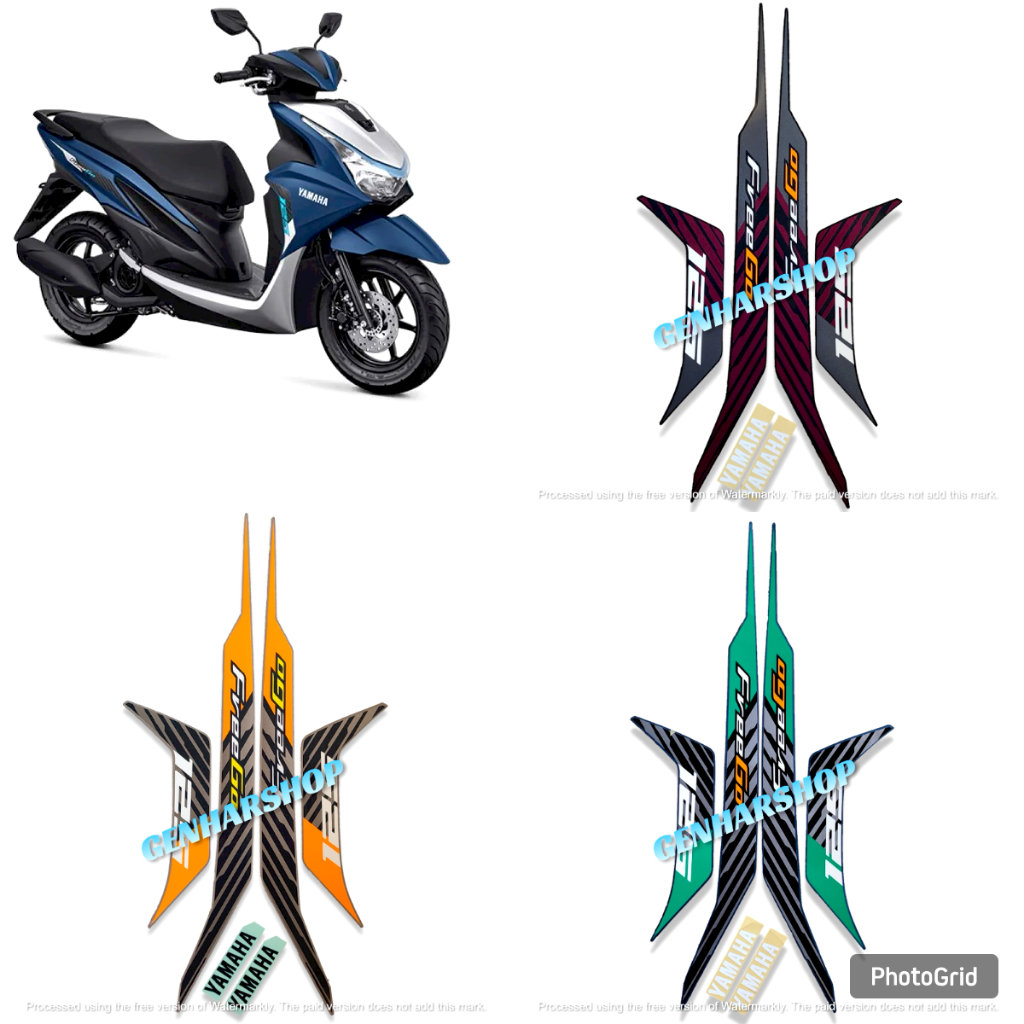 STIKER STRIPING LIS LES BODY MOTOR YAMAHA FREEGO 125 2024 STANDAR FULL SET