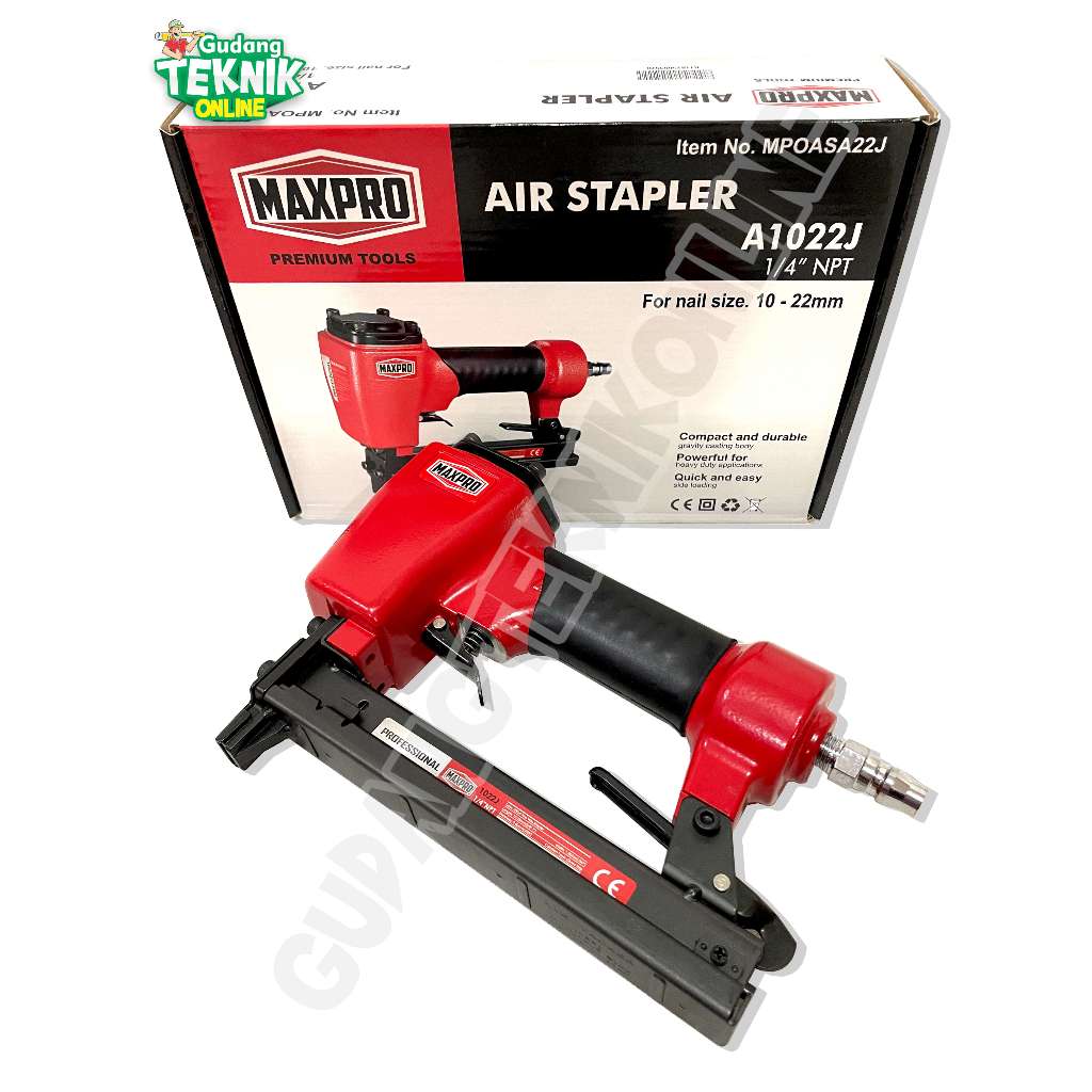 

MAXPOWER Air Nailer Staples Tembak Angin U MAXPRO A1022J MPOASA22J / Alat Mesin Hekter Stapler Gun Steples Jok Motor Mobil 1022 1022J MAXPOWER