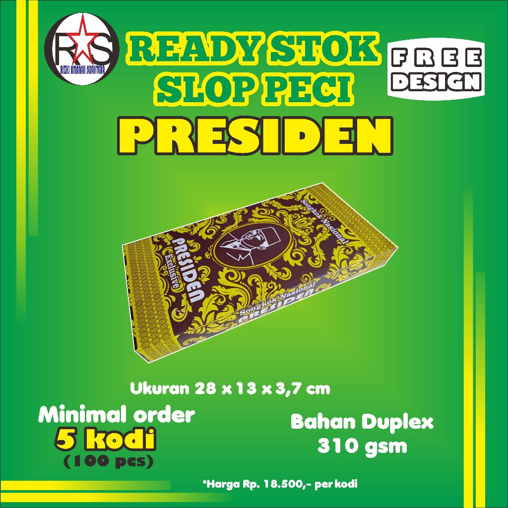 

Dus/Slop-Peci Psd kebumen (Harga utk 20pcs/1 kodi) bahan-Duplek-310gsm