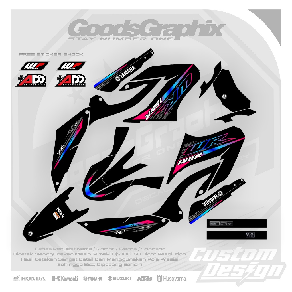 Decal Yamaha Wr 155 Design Original - Decal Wr 155 Custom Design