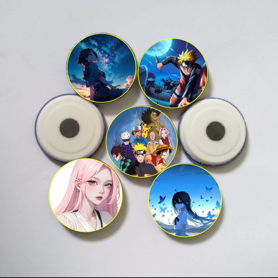 pin magnet kulkas uk 44mm tampilan costum anime