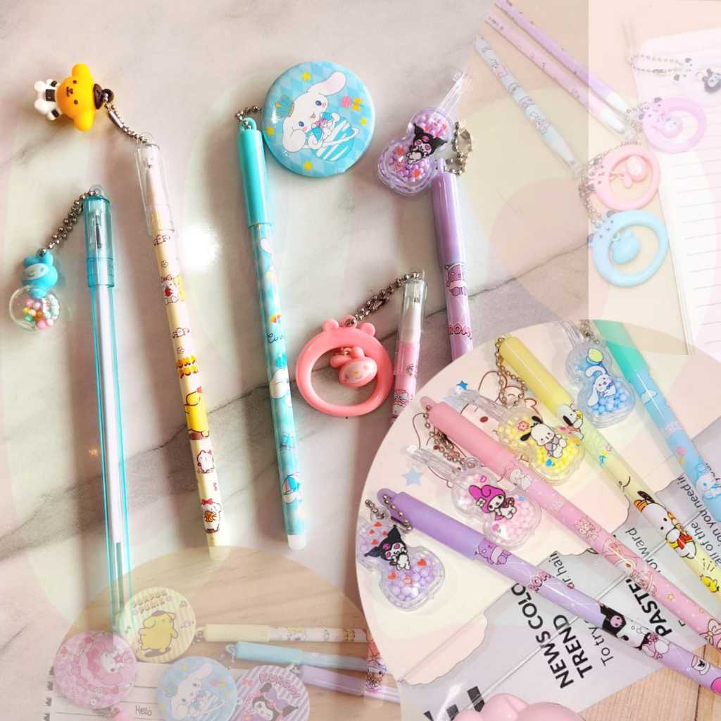 

Veiso_Pulpen Gantungan Mix SANRIO Super Lucu CUTE tinta hitam Harga Murah / Pen Gantungan Mix Karakter Sanrio