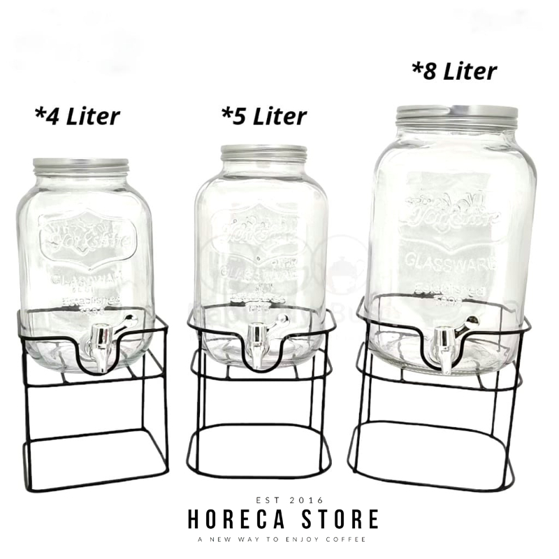 GOSEND/GRAB ONLY Infused Water Dispenser Galon Kaca Jus 5 Liter 4 Liter / Water Dispenser Single