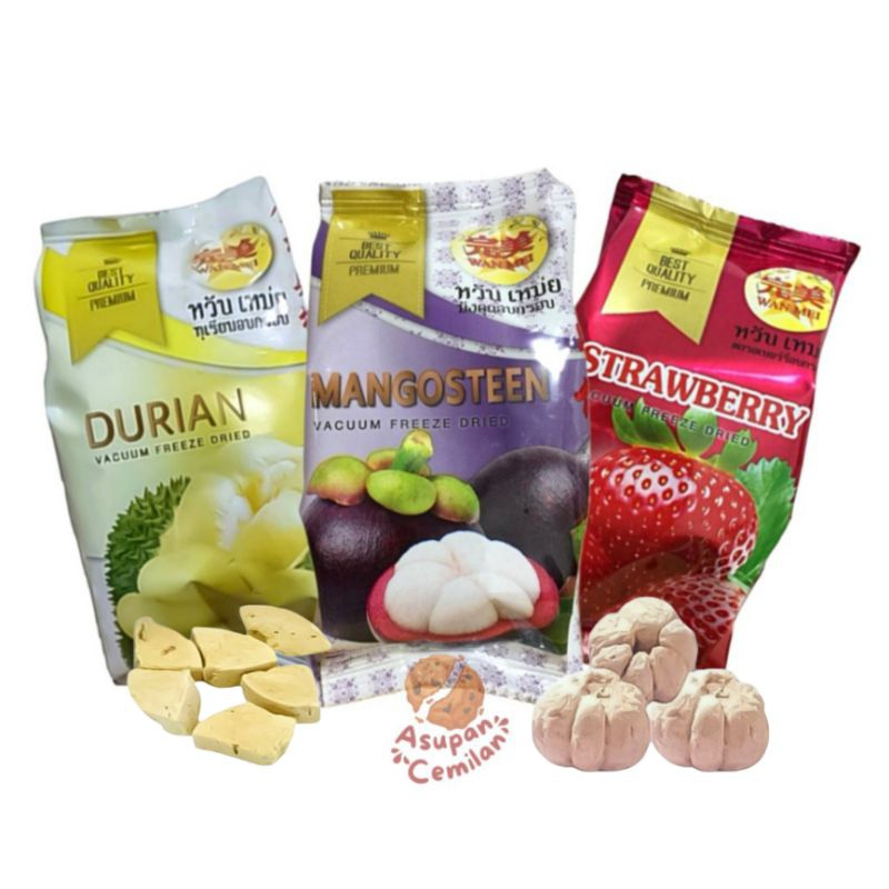 

Freeze Dried Durian & Manggis MINI 15 gram THAILAND Vacuum Premium Wan Mei Buah Kering / Mangosteen / Durian / Snack Thailand