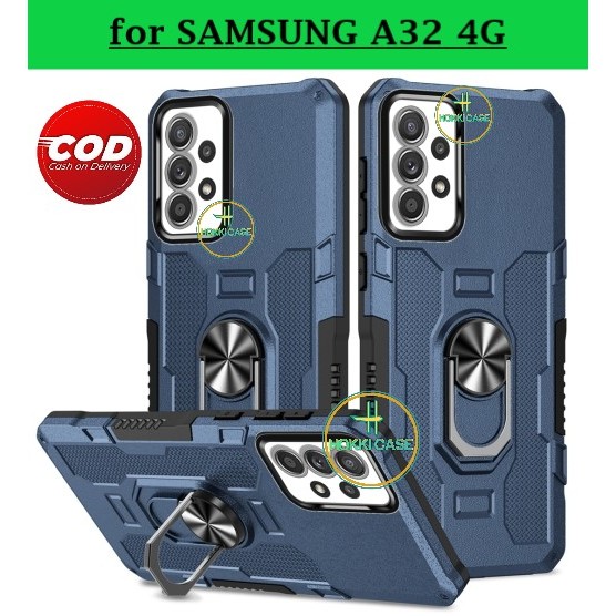 Casing Hard Case Untuk Samsung Galaxy A32 4G Ring Armor Robot Case Kickstand Hybrid/Hit Ring Case Ho
