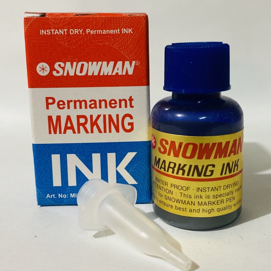 

Snowman Refill Isi Tinta Permanent Marker BIRU / Snowman Permanent Marking Ink MIG-20 BIRU
