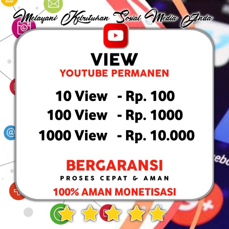 VIEWER BONUS LIKES PERMANEN | VIEW YOUTUBE BERGARANSI | PROSES CEPAT