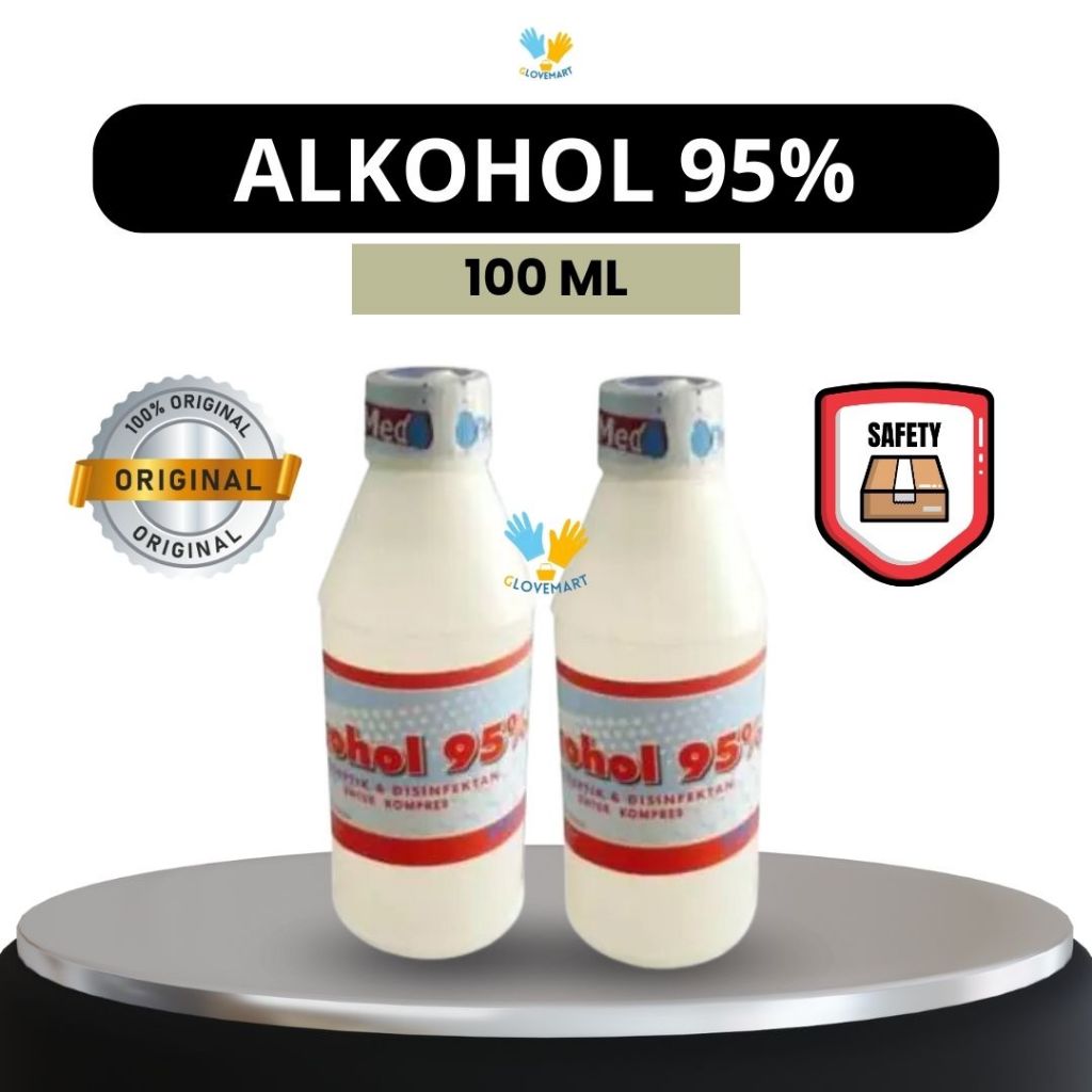 Alkohol 95% 100 ml / Alkohol 95% / Alkohol Kesehatan / Alkohol Rumah Sakit / Alkohol