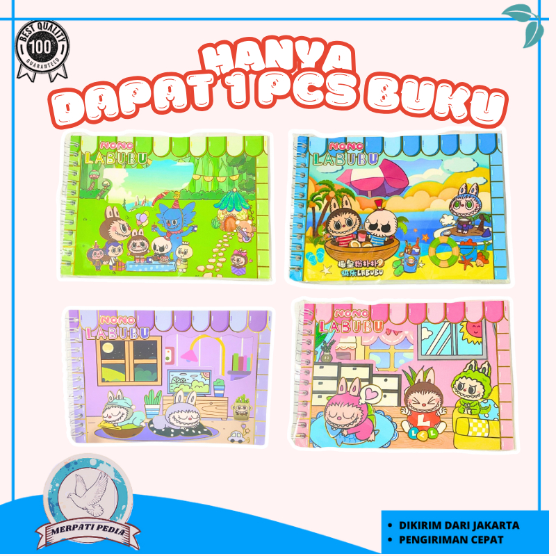 

MPS Sticker Lucu Motif Karakter Labubu Sticker Buku Isi 10 Lembar Sticker Notebook